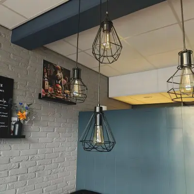 Set van 3 hanglamp, zwart – kavel bij Onlineveilingmeester, Noordwolde