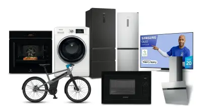 Set van 37 producten - Huishoudelijke apparaten, High-tech, Mobiliteit - Samsung, Whirlpool, Thomson – kavel bij Stocklear