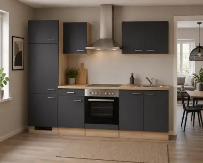Design keuken met apparatuur, Maxime, antraciet – kavel bij Onlineveilingmeester