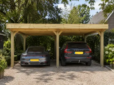 Dubbele carport 1000x600x270 cm, Vrijstaand – kavel bij Onlineveilingmeester