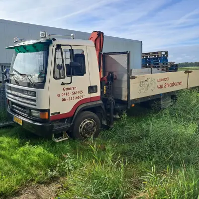Vrachtwagen, DAF, AE45CE, 1991, met Ferrari F 545A2 autolaadkraan – kavel bij Onlineveilingmeester, 't Zand