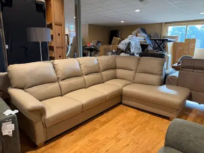 Hoekbank Knudsen, beige / creme – kavel bij Onlineveilingmeester, Joure