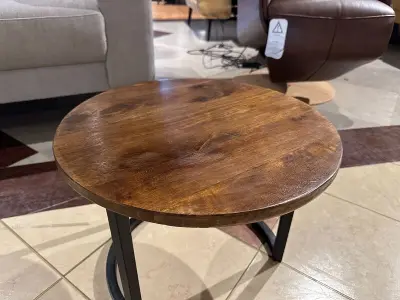 Salontafel rond Tower, mango/zwart – kavel bij Onlineveilingmeester, Joure