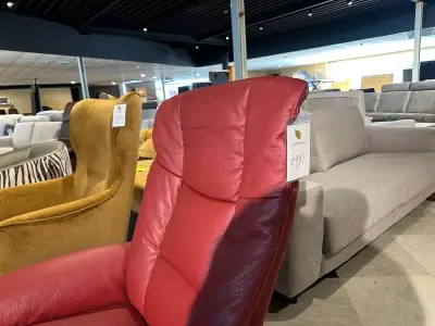 Relaxfauteuil draai verstelbaar Knudsen, rood – kavel bij Onlineveilingmeester, Joure