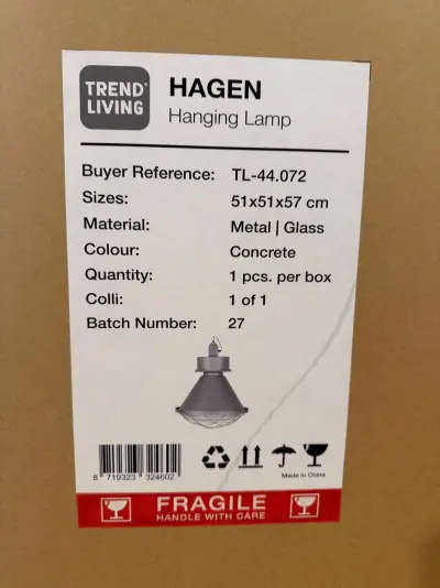 Hanglamp Trend living, Hagen, concrete – kavel bij Onlineveilingmeester, Joure