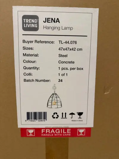 Hanglamp Trend living, Jena, concrete – kavel bij Onlineveilingmeester, Joure