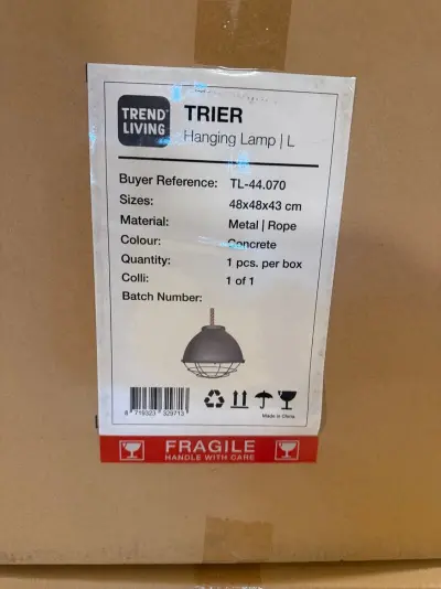 Hanglamp Trendliving, Trier, concrete – kavel bij Onlineveilingmeester, Joure