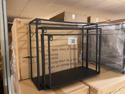 Set van 3 wandrekken, zwart – kavel bij Onlineveilingmeester, Joure