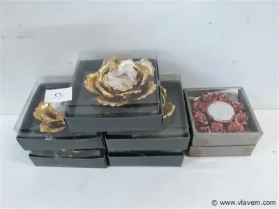 7 x T-lichthouder bloem 11 cm – kavel bij Vlavem