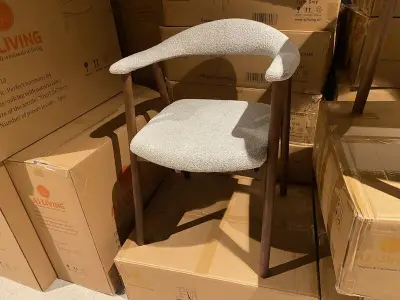 Set van 6 eetkamerstoelen AJ Living, Fred, grijs – kavel bij Onlineveilingmeester, Joure