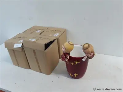 4 x Kaarshouder 13 cm rood + engelen – kavel bij Vlavem