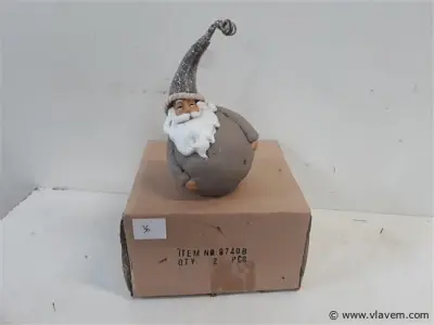 3 x Kerstman keramiek tafeldeco 17 cm – kavel bij Vlavem