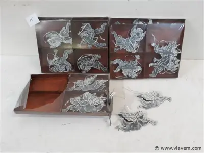 6 x Hangdeco metaal engel met fluit 8 stuks – kavel bij Vlavem