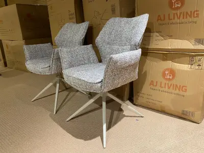 Set van 6 eetkamerstoelen AJ Living, Salsa, taupe – kavel bij Onlineveilingmeester, Joure