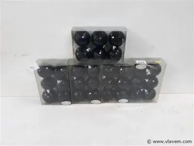 6 x Kerstballen pvc 6 stuks zwart – kavel bij Vlavem