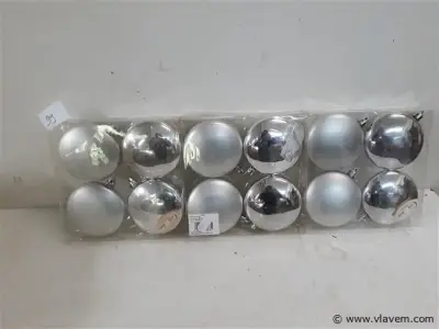 3 x Kerstballen pvc disc 4 stuks zilver – kavel bij Vlavem