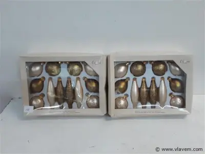 2 x Kerstballen glas mix 12 stuks – kavel bij Vlavem