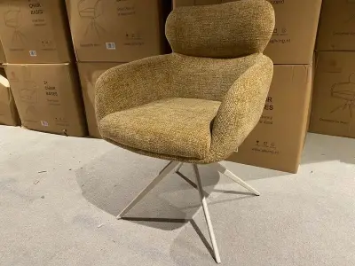 Set van 6 eetkamerstoelen AJ Living, Donny, zand – kavel bij Onlineveilingmeester, Joure