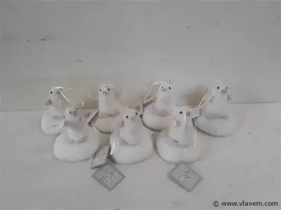 7 x Hangdeco pinguin op ijsschot 10 cm – kavel bij Vlavem
