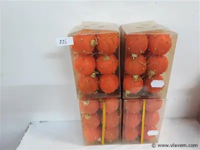 4 x Kerstballen sisal oranje 5 cm 12 stuks – kavel bij Vlavem
