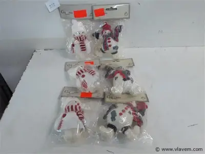 6 x Hangdeco sneeuwman pvc 2 assorti – kavel bij Vlavem