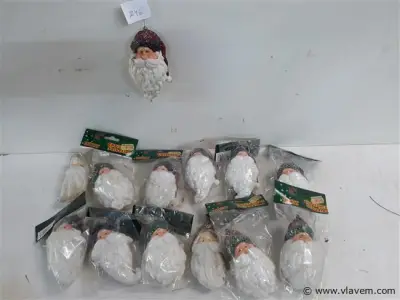13 x Hangdeco kerstmanhoofd pvc 11 cm – kavel bij Vlavem