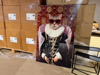 Schilderij gehard glas Fancy cat Homebound – kavel bij Onlineveilingmeester, Joure