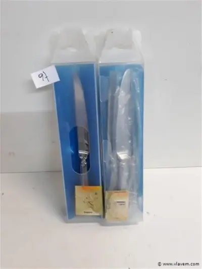 2 x Tafelmes 24 cm 18/10 6 stuks – kavel bij Vlavem