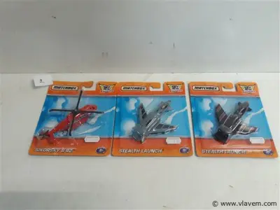 3 x Matchbox vliegtuigen 3 assorti – kavel bij Vlavem