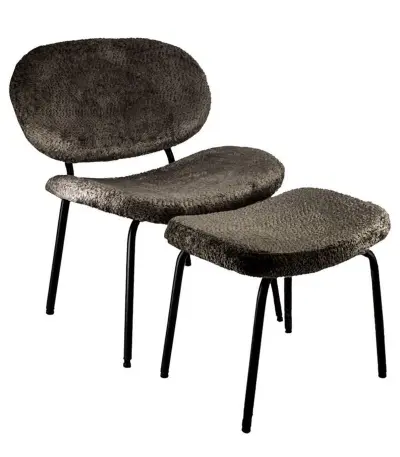 Fauteuil met voetenbank Homebound, Pip, zwart – kavel bij Onlineveilingmeester, Joure