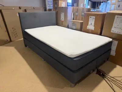 Boxspring 120 x 200, antraciet – kavel bij Onlineveilingmeester, Joure
