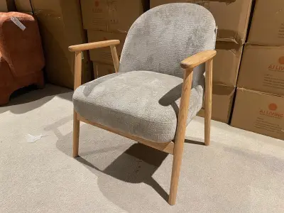 Fauteuil met armleuning AJ Living, taupe/beige – kavel bij Onlineveilingmeester, Joure
