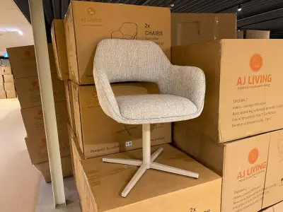 Set van 6 eetkamerstoelen AJ Living, Wiep, grijs – kavel bij Onlineveilingmeester, Joure