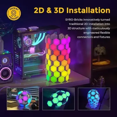 Syro-Bricks 3D Hexagon Lights (1 doos met 72 paneeltjes) – kavel bij Openbare Verkopen, Brugge