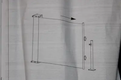 Uitschuifbaar windscherm (5m x 1m90) – kavel bij Openbare Verkopen, Brugge