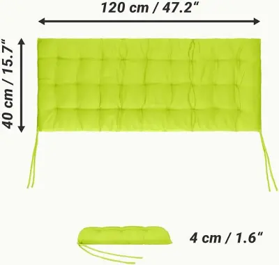 Tuinbank palletkussen 120x40mc 4cm dik Geel-groen – kavel bij Openbare Verkopen, Brugge