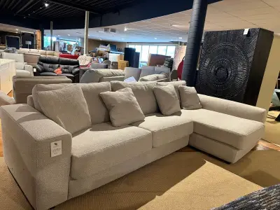 Hoekbank met lounge, lichtgrijs – kavel bij Onlineveilingmeester, Joure
