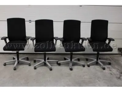 4 Bürodrehstühle von Wilkhahn, Modell ON, Stoff, Schwarz, gebraucht – kavel bij Zoll-Auktion, Berlin