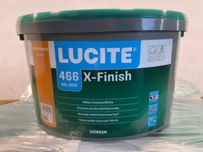 24x Matte muur- en plafondverf - 12 liter - wit RAL 9010 – kavel bij XL Auctions