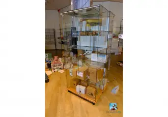 Vitrine sur roulette – kavel bij Clicpublic