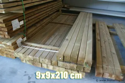Veiling van diverse houten palen & planken te Hamont BE – veiling bij ProVeiling, Hamont