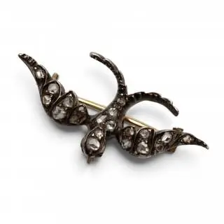 A diamond swallow brooch, ca. 1900 – kavel bij Veilinggebouw De Zwaan, Amsterdam