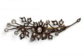 A diamond flower brooch – kavel bij Veilinggebouw De Zwaan, Amsterdam