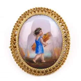 A romantic enameled brooch – kavel bij Veilinggebouw De Zwaan, Amsterdam