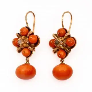 A pair of coral earrings – kavel bij Veilinggebouw De Zwaan, Amsterdam