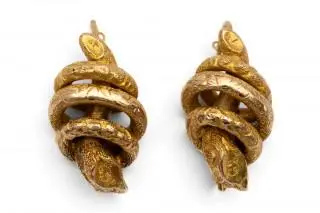 A pair of mid 19th century snake earrings – kavel bij Veilinggebouw De Zwaan, Amsterdam