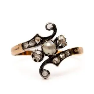A pearl and diamond ring, ca. 1900 – kavel bij Veilinggebouw De Zwaan, Amsterdam