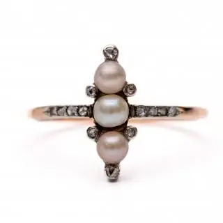 An early 20th century pearl and diamond ring – kavel bij Veilinggebouw De Zwaan, Amsterdam