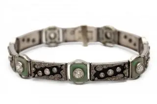 A French jade and diamond Art Deco bracelet – kavel bij Veilinggebouw De Zwaan, Amsterdam