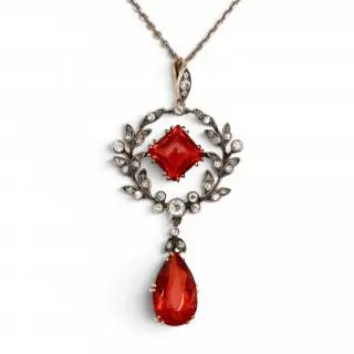 An opal and diamond Belle Epoque pendant – kavel bij Veilinggebouw De Zwaan, Amsterdam